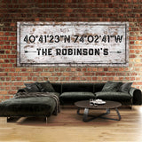 Family Name Gps Coordinates Wooden Wall Art