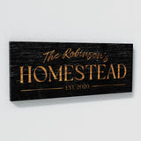 Family Name Homestead Black Wood Wall Art