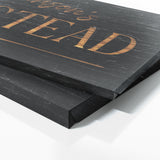 Family Name Homestead Black Wood Wall Art