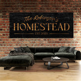 Family Name Homestead Black Wood Wall Art