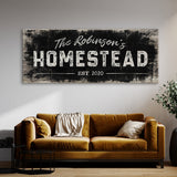Family Name Homestead Black Wood Wall Art