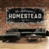 Family Name Homestead Black Wood Wall Art