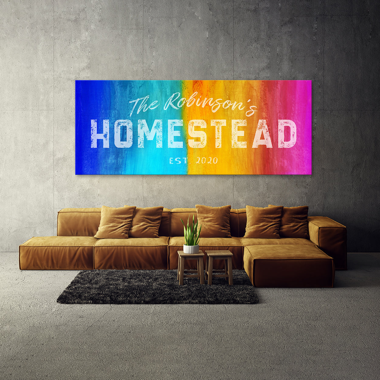 Family Name Homestead Colorful Wall Art