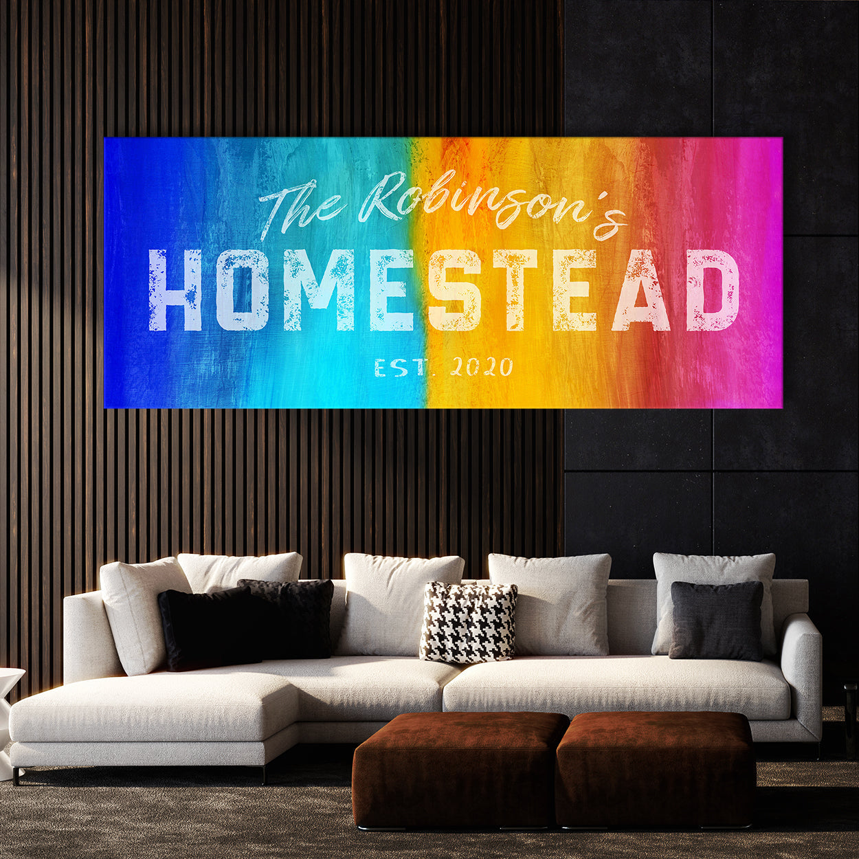 Family Name Homestead Colorful Wall Art