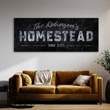 Family Name Homestead Concrete Black Wall Art