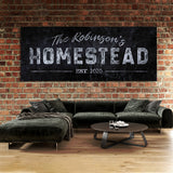 Family Name Homestead Concrete Black Wall Art