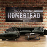 Family Name Homestead Darker Wooden Wall Art