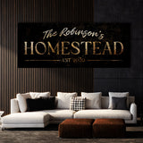 Family Name Homestead Gold Wall Art