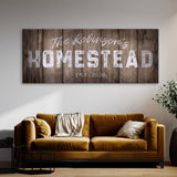 Family Name Homestead Grey Wooden Wall Art
