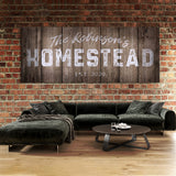 Family Name Homestead Grey Wooden Wall Art