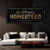 Family Name Homestead Luxury Gold Wall Art