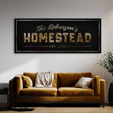 Family Name Homestead Luxury Gold Wall Art