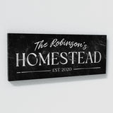 Family Name Homestead Marble Black Wall Art
