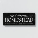 Family Name Homestead Marble Black Wall Art