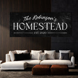 Family Name Homestead Marble Black Wall Art