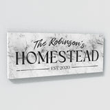 Family Name Homestead Marble White Wall Art