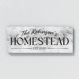 Family Name Homestead Marble White Wall Art