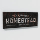Family Name Homestead Metal Black Wall Art