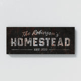 Family Name Homestead Metal Black Wall Art