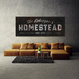 Family Name Homestead Metal Black Wall Art