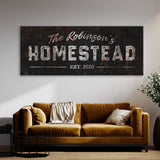 Family Name Homestead Metal Black Wall Art
