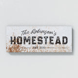 Family Name Homestead Metal White Wall Art