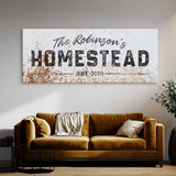 Family Name Homestead Metal White Wall Art