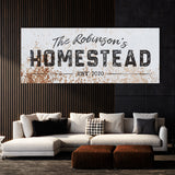 Family Name Homestead Metal White Wall Art