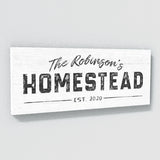 Family Name Homestead White Wall Art