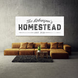 Family Name Homestead White Wall Art