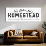 Family Name Homestead White Wall Art