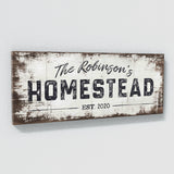 Family Name Homestead White Wood Grung Wall Art
