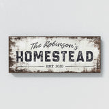 Family Name Homestead White Wood Grung Wall Art