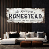 Family Name Homestead White Wood Grung Wall Art