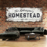 Family Name Homestead White Wood Grung Wall Art