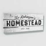 Family Name Homestead White Wooden Wall Art