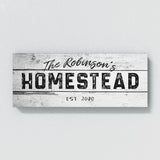 Family Name Homestead White Wooden Wall Art