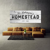 Family Name Homestead White Wooden Wall Art