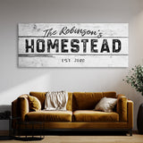 Family Name Homestead White Wooden Wall Art