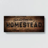 Family Name Homestead Wooden Black Wall Art