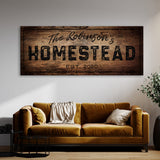 Family Name Homestead Wooden Black Wall Art