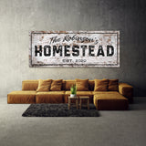 Family Name Homestead Wooden White Wall Art