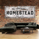 Family Name Homestead Wooden White Wall Art