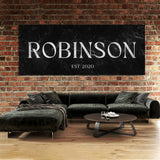Family Name Marble Black Wall Art