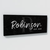 Family Name Monogram Black Wall Art
