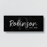 Family Name Monogram Black Wall Art