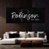 Family Name Monogram Black Wall Art