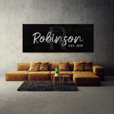 Family Name Monogram Black Wall Art