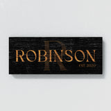 Family Name Monogram Black Wood Wall Art
