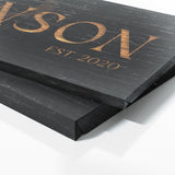 Family Name Monogram Black Wood Wall Art